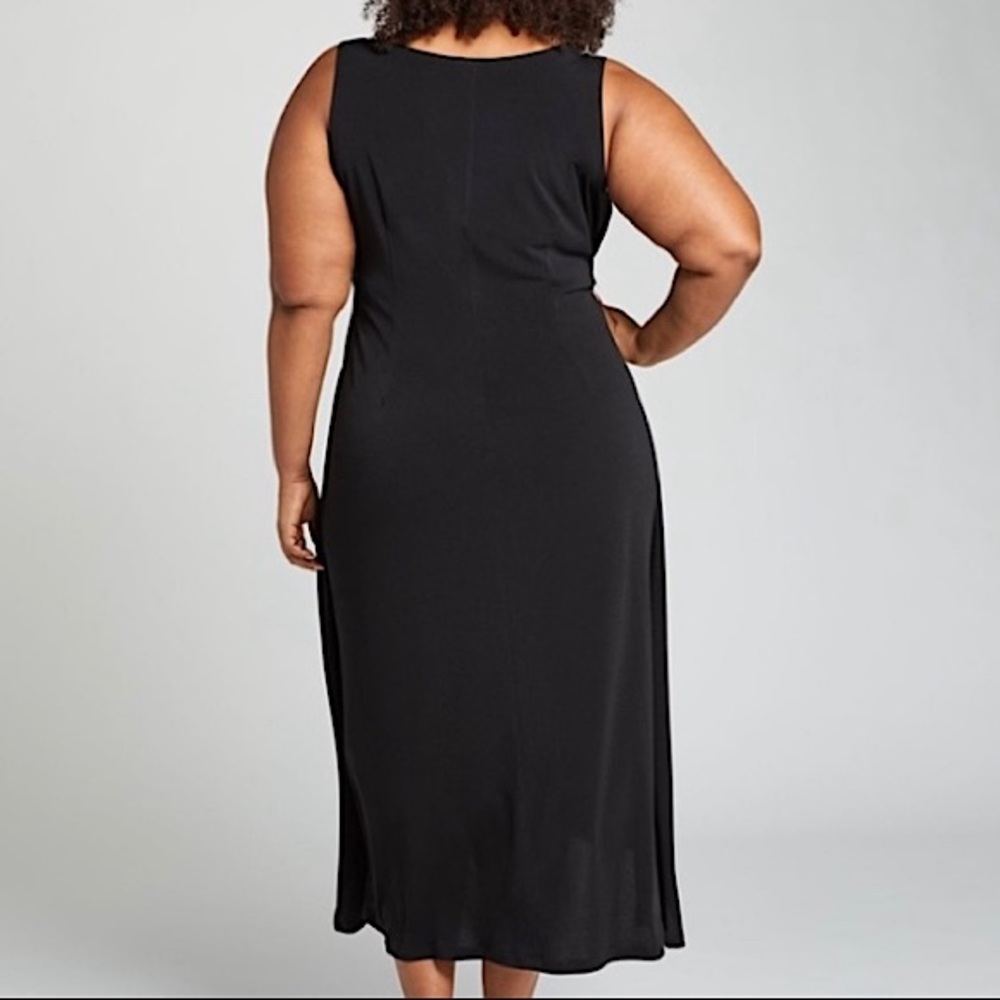 New Eloquii Black Belted Corset Sleeveless Midi Long Dress Corset whimsigoth emo